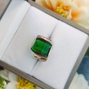 Anillo Piedra Verde Oro Plata