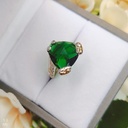 Anillo Piedra Verde Oro Plata