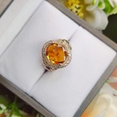 Anillo Piedra Naranja Oro Plata