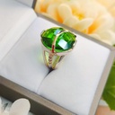 Anillo Piedra Verde Oro Plata