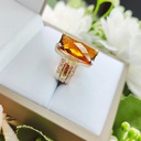 Anillo Piedra Naranja Oro Plata