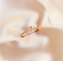 Anillo Corazón Rosa Oro 18 k