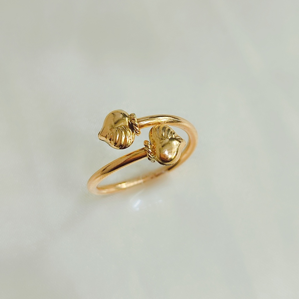 Anillo Ajustable Corazón Oro Laminado 18 K