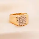 Anillo Sello Cuadrado Oro 18k 