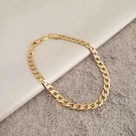 Pulsera cubana Cabellero Oro 18k