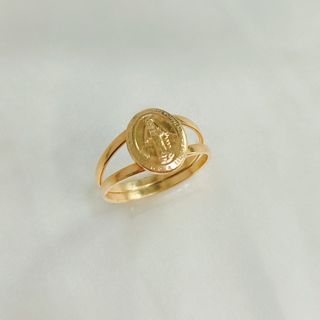 Anillo Virgen Oro Laminado 18 kilates 