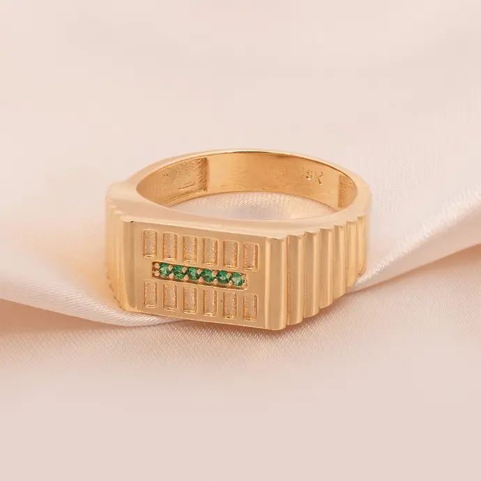 Anillo Sello Cuadrado Oro 18k