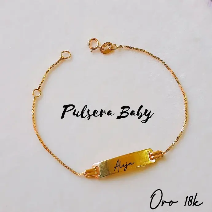 Pulsera con Placa Baby 18k